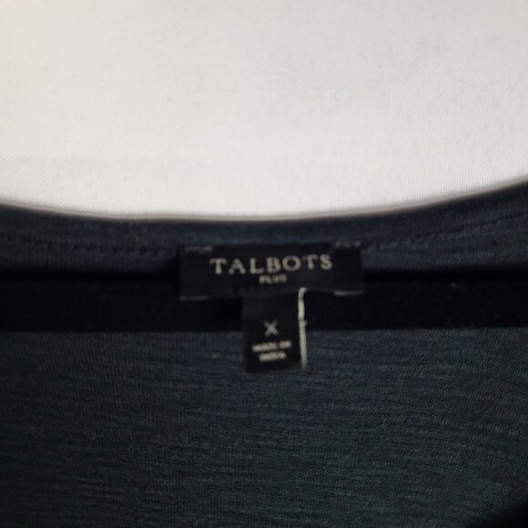 Talbots Embroidered Sleeve Dress Women's Plus Size X 14/16 Black Tassled Boho - Picture 8 of 12